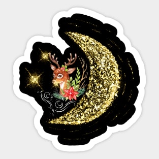 Winter Solstice Stag &Fantasy Moon Women's Sticker